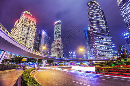 上海城市建筑夜景图片