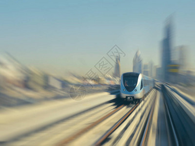 迪拜单轨铁路和摩天大楼的图片智能手机上迪拜市中心地铁道路和地铁列车的图片阿拉背景图片