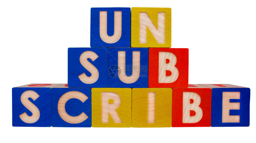 UNSUBSCRIBE电子邮件概念以多彩的图片