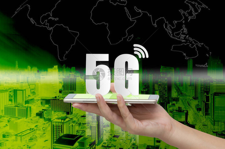 5G网络互联网移动智慧城市和通信网络连接全球无线设备5G网络概念高速移动互联网新一代网图片