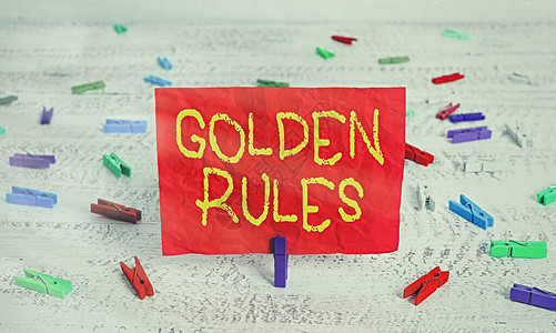 显示黄金法则的书写笔记应遵循的基本原则的业务概图片