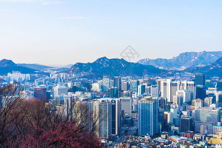 韩国首尔市美丽的风景和城市景观图片
