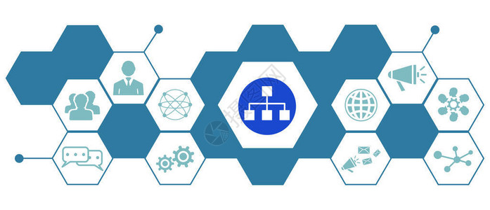 网络营销与连接图标的背景图片