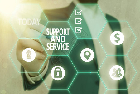 显示支持和服务的书写说明技术援助客户服务业技术互联图片