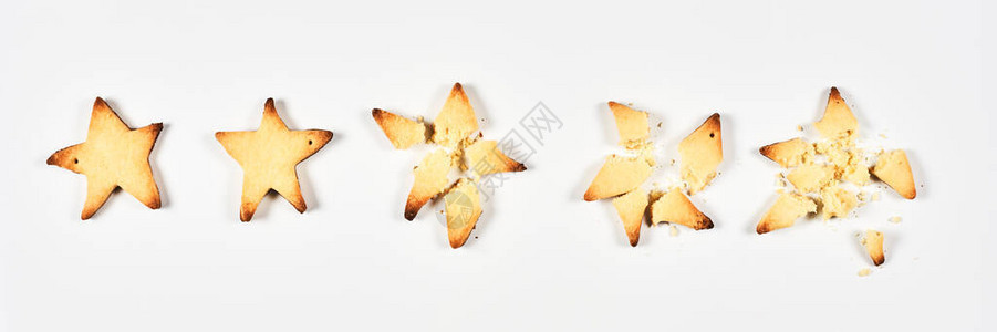2个烤制明星饼干评论面包店糕饼咖啡馆或餐馆概念图片