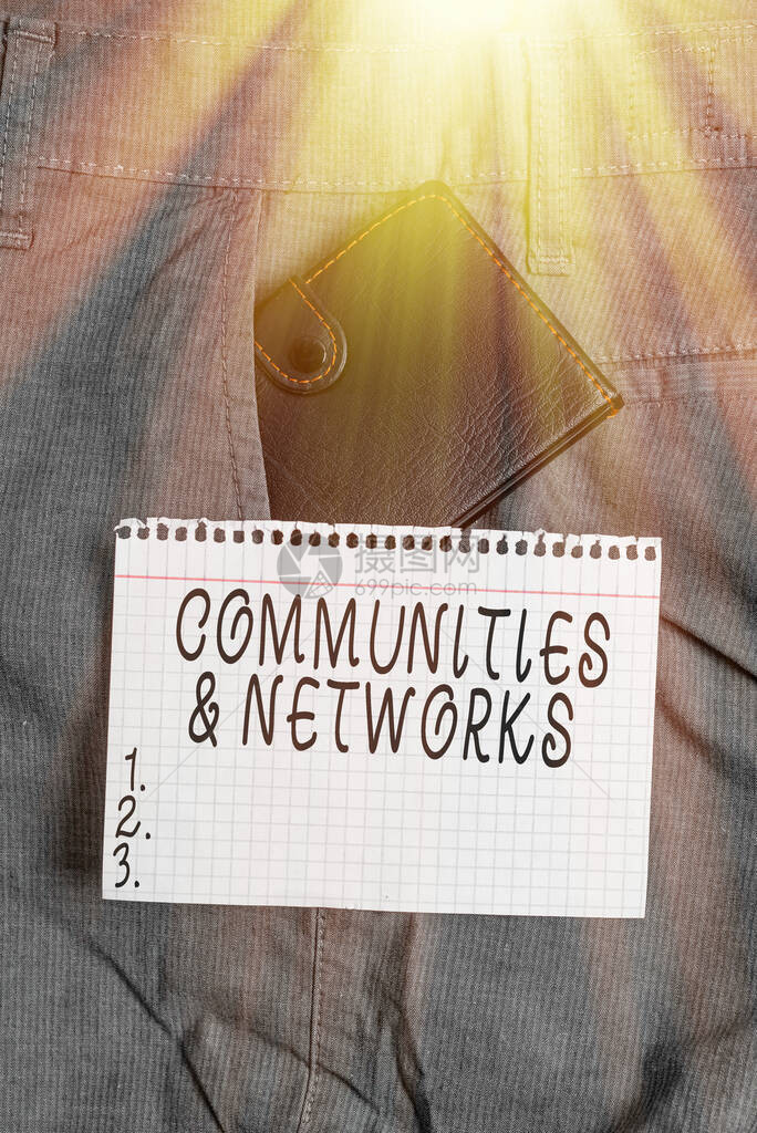 概念手写显示社区和网络概念意义会员学习与实践协作裤前袋内小钱图片