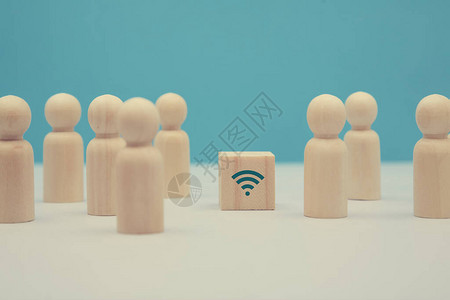 网络或互联网通信社交网络在线聊天Wooden立方体虚拟签名人图片