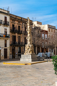 比拉韦拉西班牙加泰罗尼亚州韦拉夫兰卡德尔佩内德斯的雕塑AlsCast背景