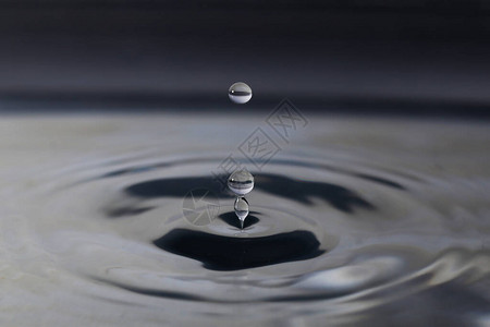 一个小水滴落在水面上图片