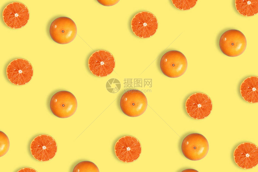 黄色柔和背景上的橙色图案图片