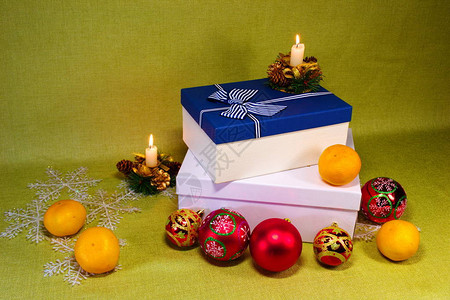 圣诞图片圣诞礼物圣诞玩具和装饰品蜡烛普通背景图片