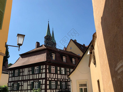 德国班伯格的木材框架住房和班贝格图片