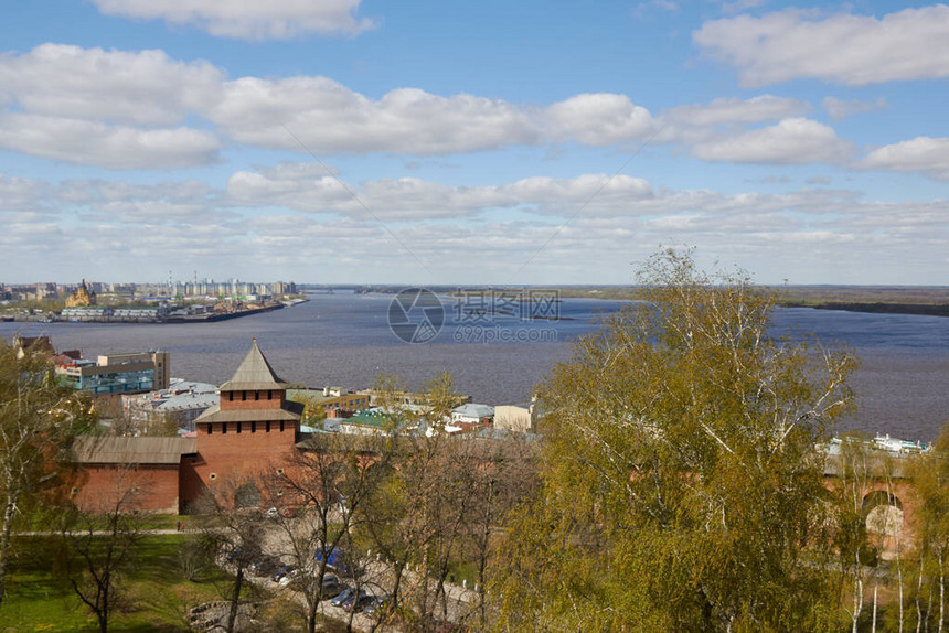 从下诺夫哥罗德克里姆林宫看奥卡河与伏尔加河的交汇处图片