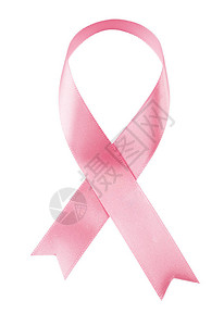 粉红丝带乳腺癌意识符号被白色隔离图片