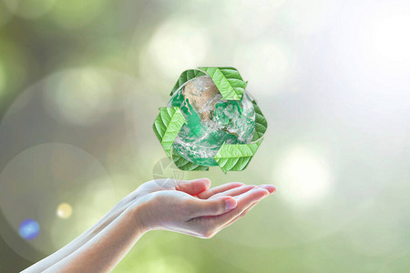 废物回收管理生态友好节能意识月概念背景图片
