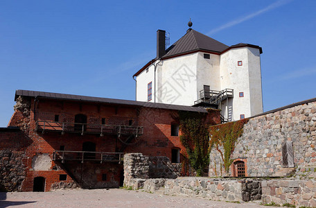中世纪Nykoping城堡的景象及其庭院位于瑞图片