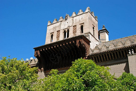 宽恕出口的大教堂门PuertadelPerdon在PatiodelosNaranjos背景图片