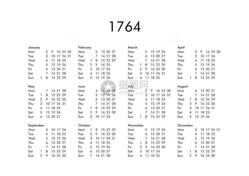 1764年所有月数的176图片