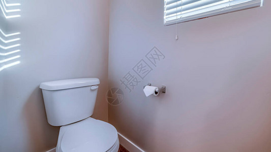 浴室角落的全景厕所图片