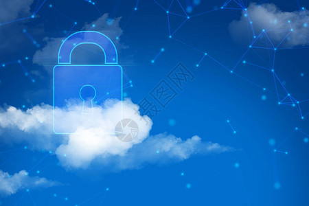网络连接数字技术网络社交网络中具有蓝天背景的云存储图片