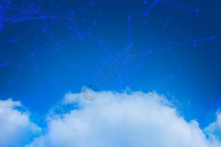 蓝色天空自然反向的网上安全社会网络图片