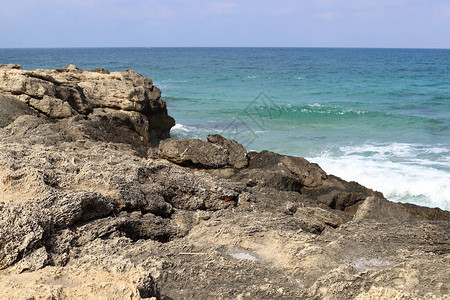 以色列北部的地中海沿岸以色列炎热的夏天图片