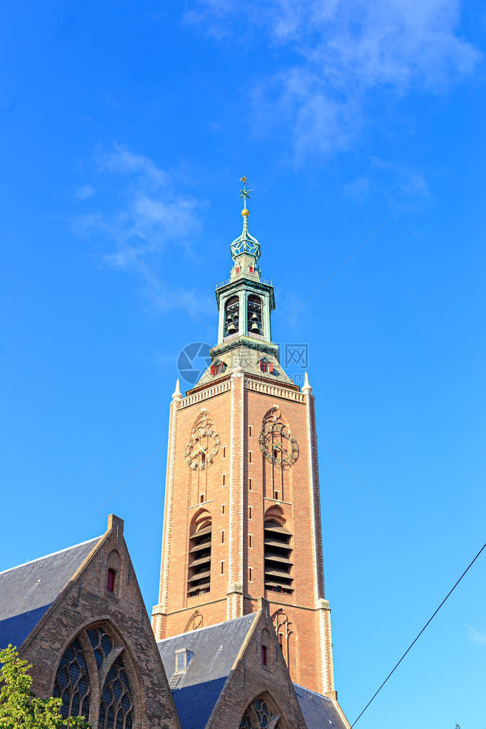荷兰海牙圣贾科布斯克尔教堂位于具有历史意义的市中心图片