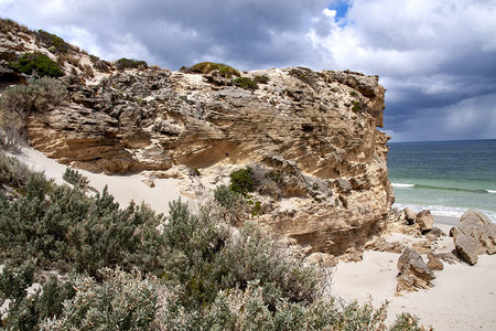 海岸上的岩石澳大利亚福林德斯图片