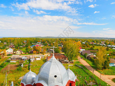 从钟楼看俄罗斯小城俄罗斯乌拉尔图片