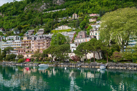 Montreux市风景瑞士日内瓦图片