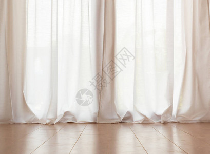 白色窗帘室内装饰图片