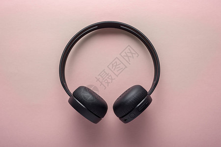 无线蓝牙耳机粉红背图片