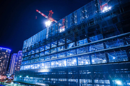 横滨MinatoMirai办公大楼建筑工地2018年图片