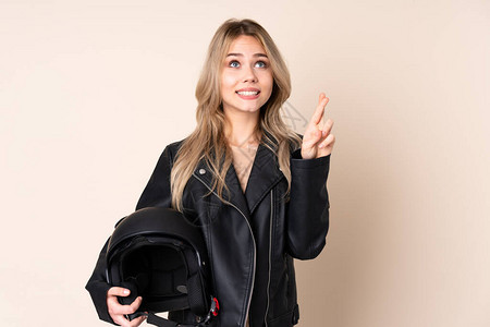 俄罗斯女孩带着摩托车头盔图片