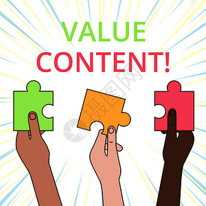 显示价值内容的概念手写概念意义优质内容写作图片