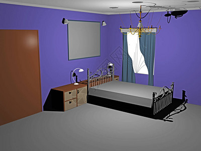 有床和壁橱的简单的卧室图片