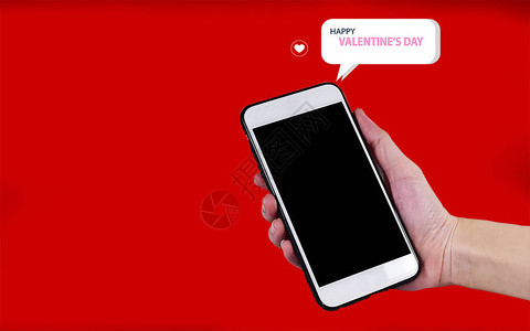 手机智能电话聊天爱情信息科技情人节概图片