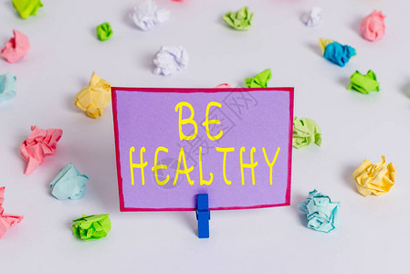 显示健康的书写笔记促进完全情绪和身体健康状态的商业理念彩色皱纸空提图片