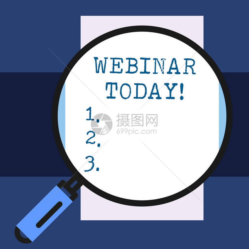 显示今日网络研讨会的文本符号展示在互联网上进行的研讨会或其他演图片