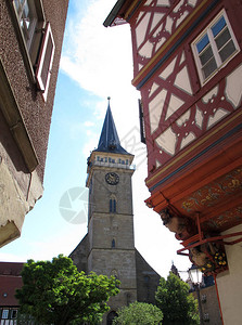 在德国奥赫林根中世纪教堂图片