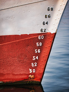 表示海上船舶水位的特写数字图片