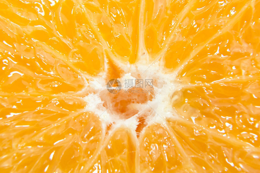 切橙的核心特写图片