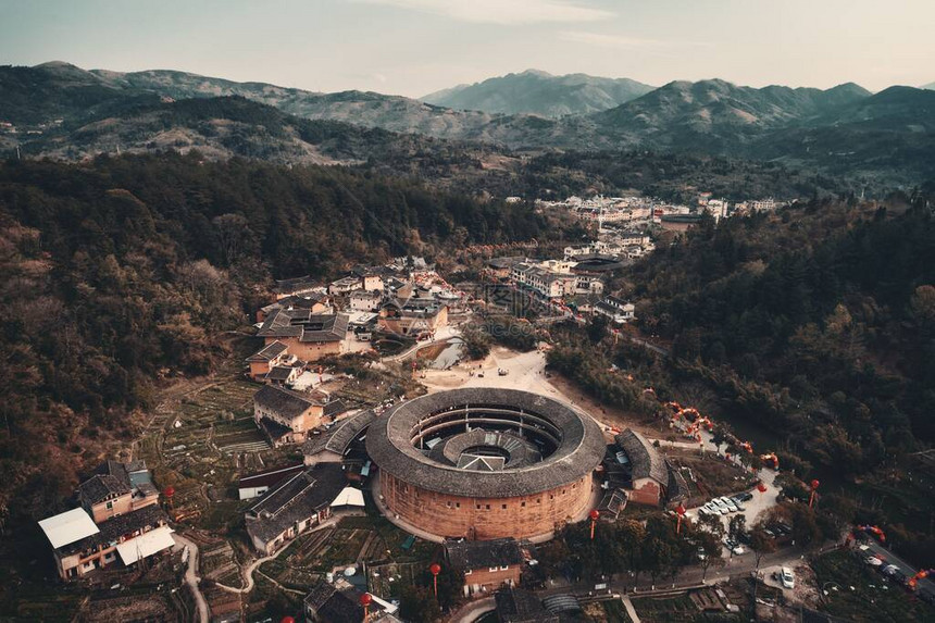 Tulou的空中景象图片