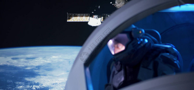 从环绕运行的空间站拍摄的机架焦点拍摄到导航宇宙图片