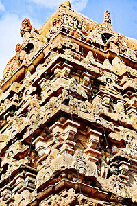 古老的寺庙位于印度APAK背景图片