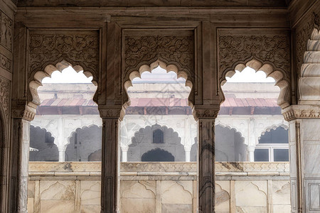 印度阿格拉市的一座历史堡垒高清图片