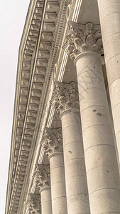垂直框架犹他州议会大厦美丽的科林斯式石柱巨大的柱子坐落在著名地标的裸图片