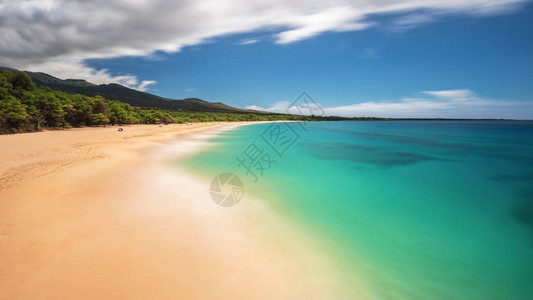 在夏威夷毛伊岛的大海滩上梦幻图片