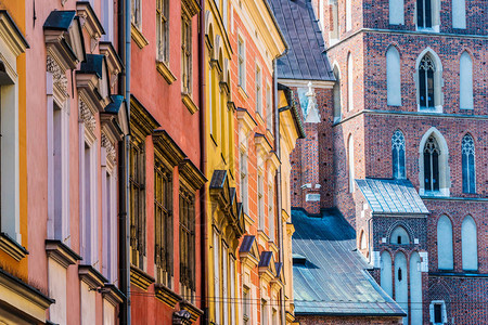 波兰克拉科夫老城古老城市图片