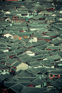 丽江古城建筑屋顶抽象背景图片